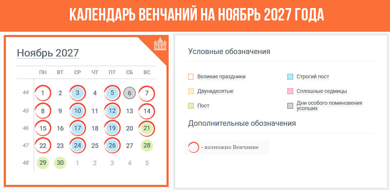 Ваты Венчания в ноябре 2027 года