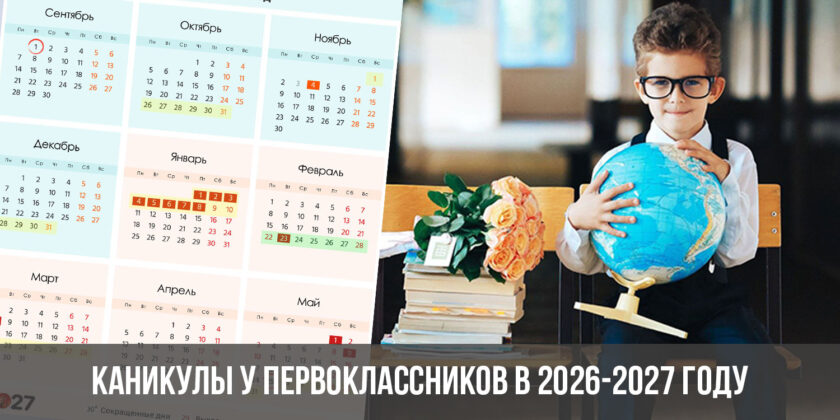 Каникулы у первоклассников в 2026-2027 году